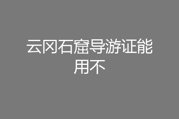 云冈石窟导游证能用不