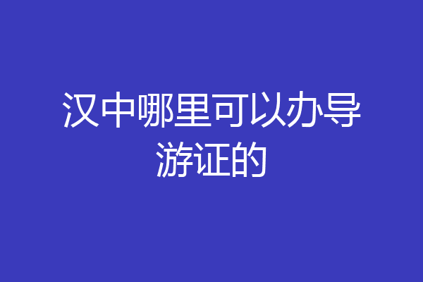 汉中哪里可以办导游证的