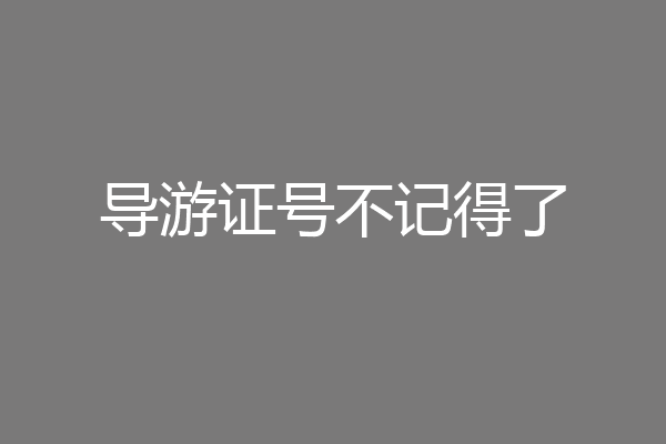 导游证号不记得了
