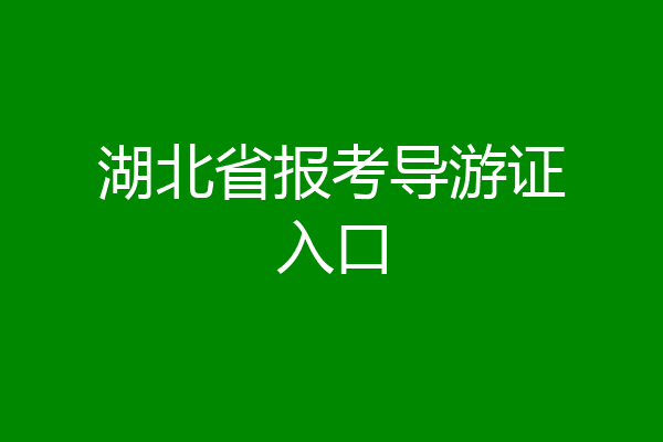 湖北省报考导游证入口