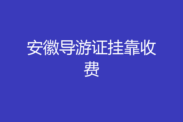 安徽导游证挂靠收费