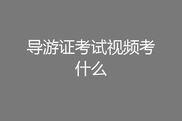 导游证考试视频考什么