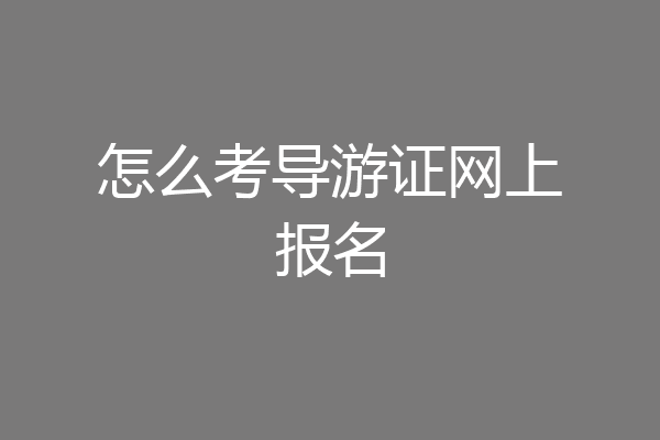 怎么考导游证网上报名