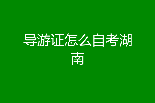 导游证怎么自考湖南