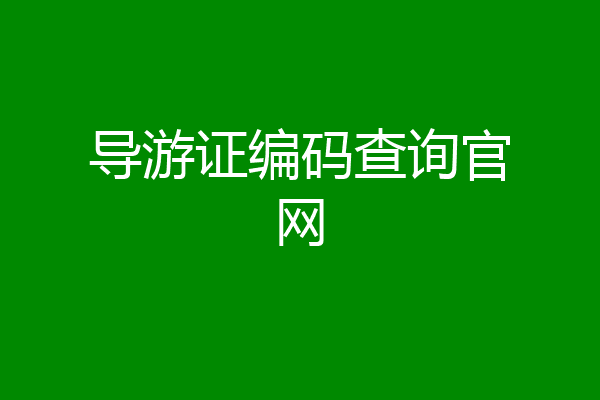 导游证编码查询官网