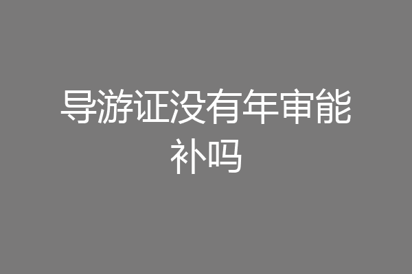 导游证没有年审能补吗