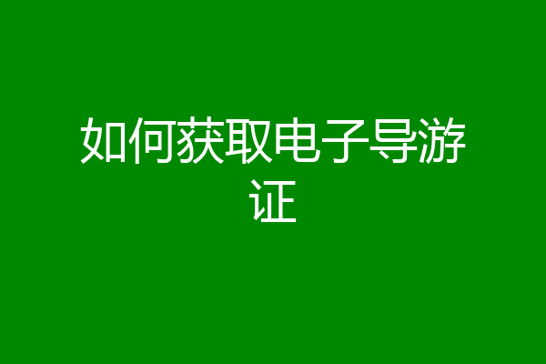 如何获取电子导游证