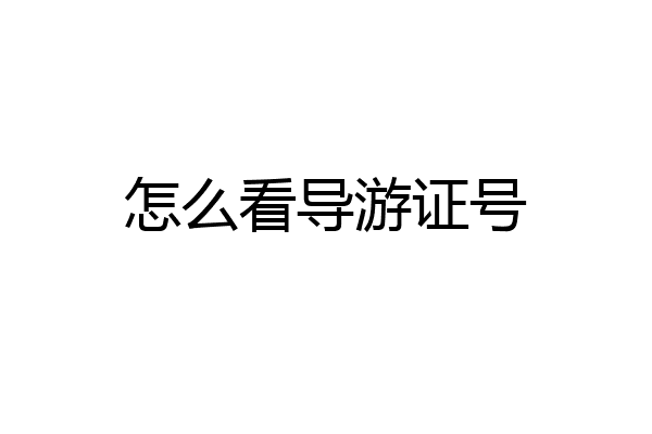 怎么看导游证号