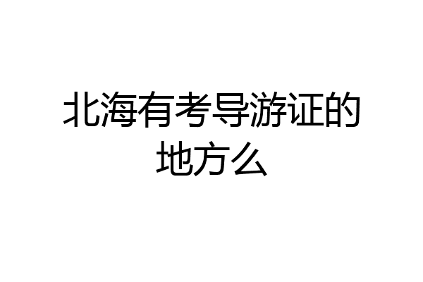 北海有考导游证的地方么