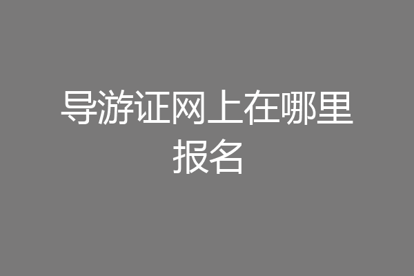 导游证网上在哪里报名