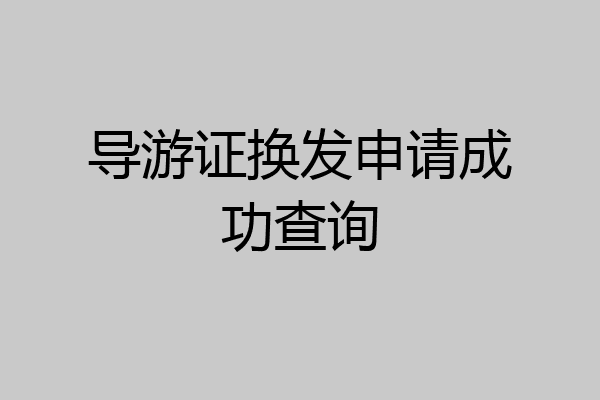 导游证换发申请成功查询
