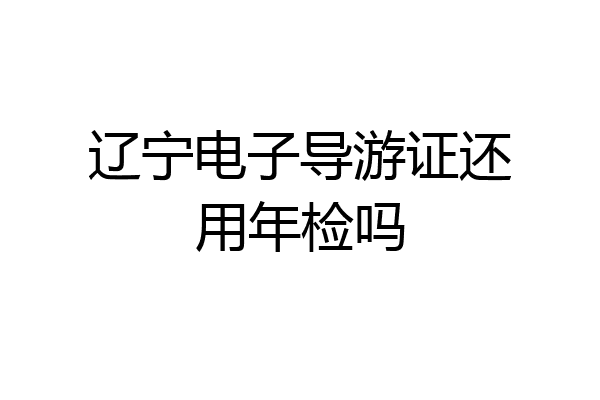 辽宁电子导游证还用年检吗