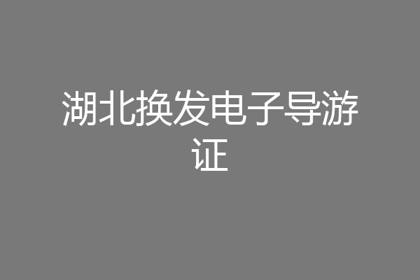 湖北换发电子导游证