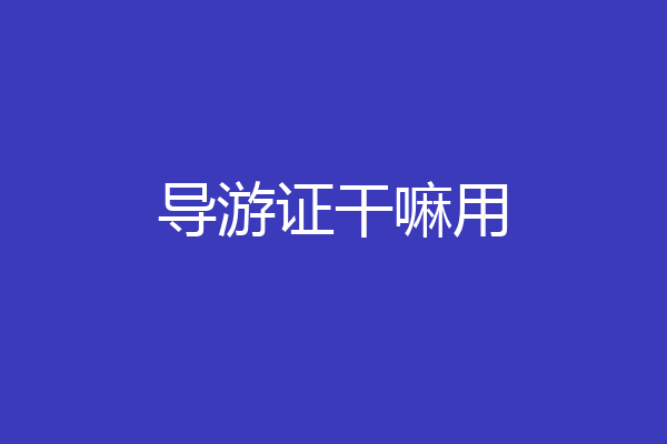 导游证干嘛用
