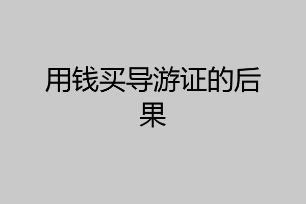 用钱买导游证的后果