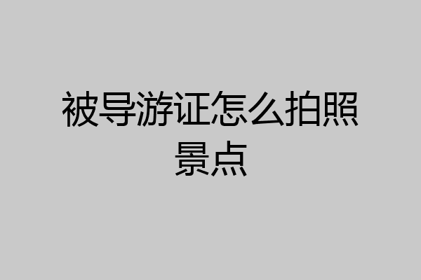 被导游证怎么拍照景点