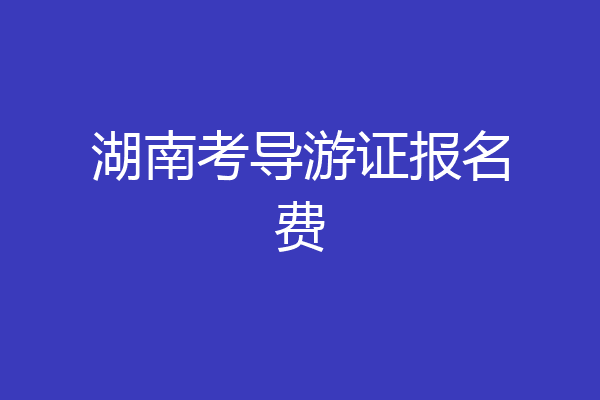 湖南考导游证报名费