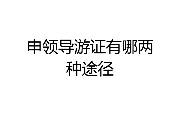 申领导游证有哪两种途径