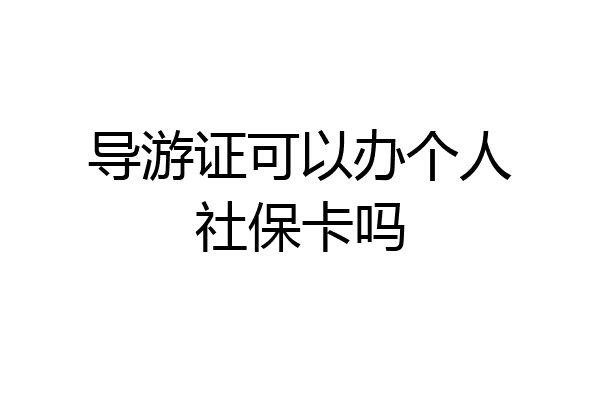 导游证可以办个人社保卡吗