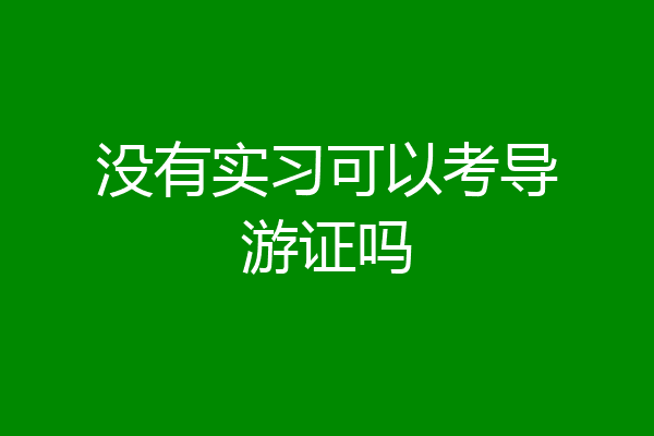 没有实习可以考导游证吗