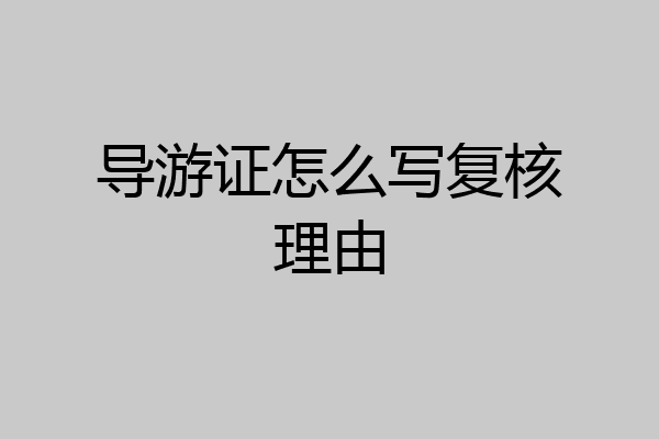 导游证怎么写复核理由