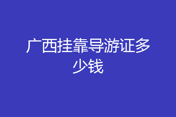 广西挂靠导游证多少钱