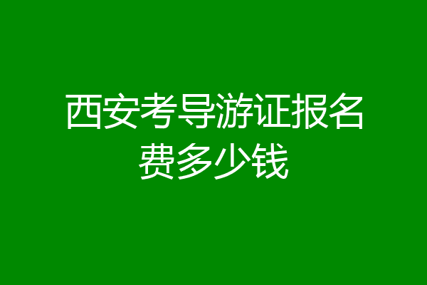 西安考导游证报名费多少钱