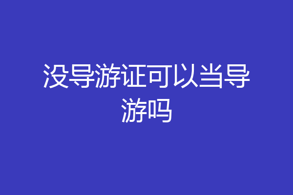 没导游证可以当导游吗