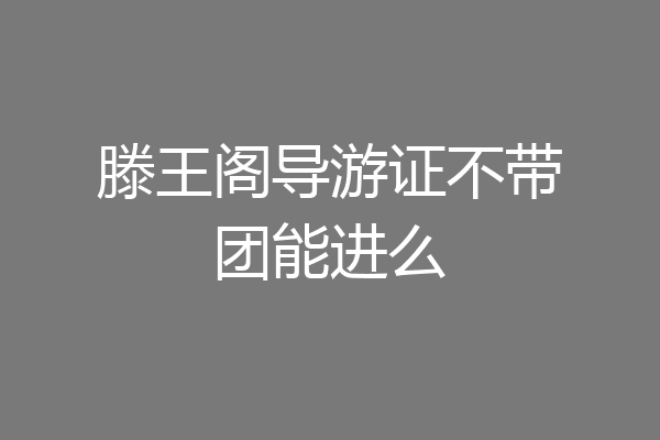 滕王阁导游证不带团能进么
