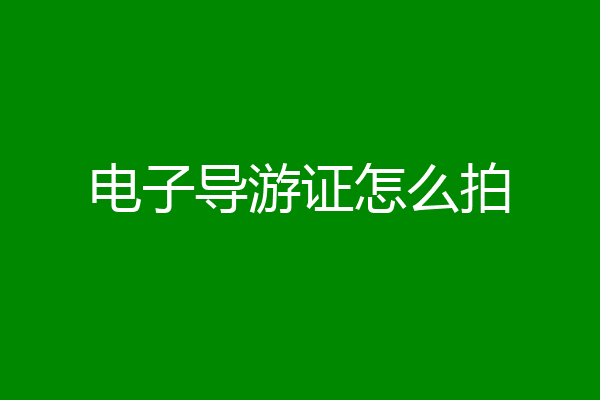 电子导游证怎么拍