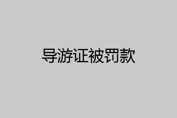 导游证被罚款