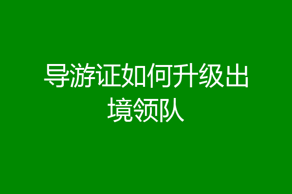 导游证如何升级出境领队