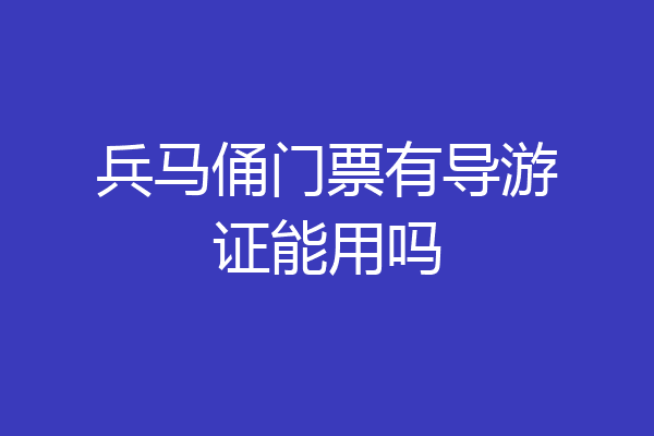 兵马俑门票有导游证能用吗