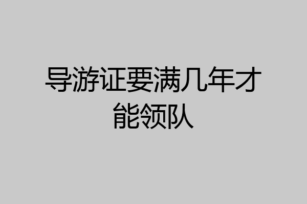 导游证要满几年才能领队
