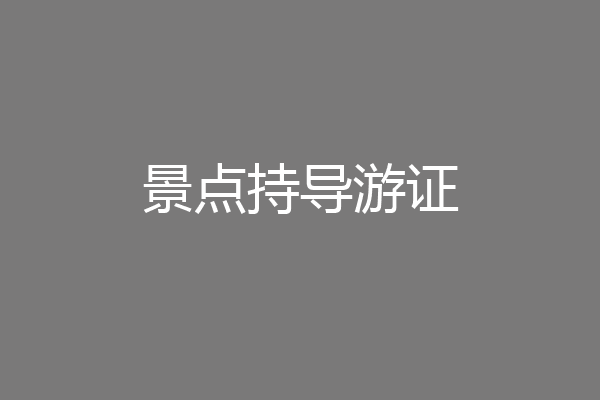 景点持导游证