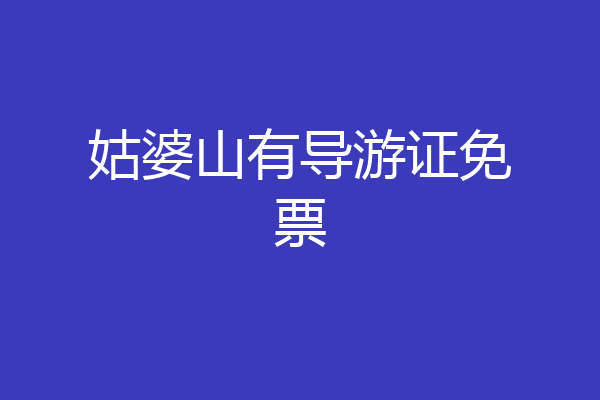 姑婆山有导游证免票