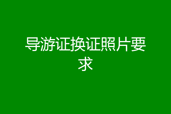 导游证换证照片要求