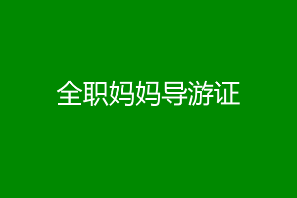 全职妈妈导游证