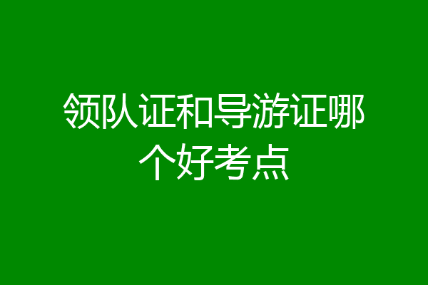 领队证和导游证哪个好考点