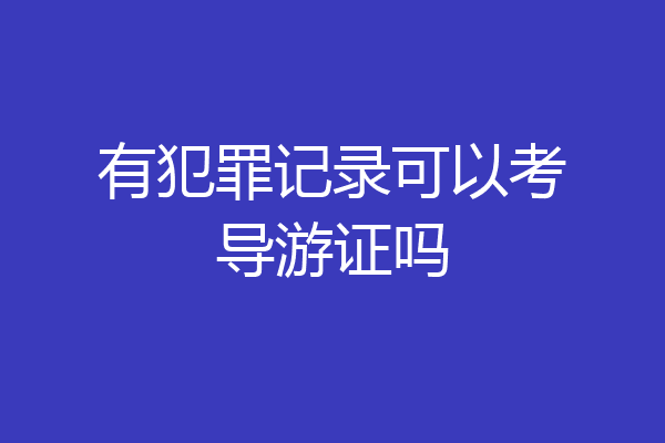 有犯罪记录可以考导游证吗