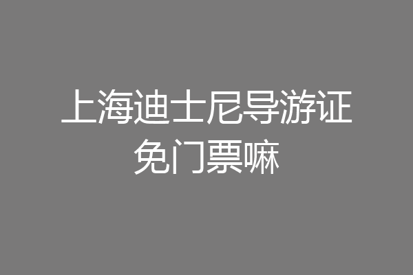 上海迪士尼导游证免门票嘛