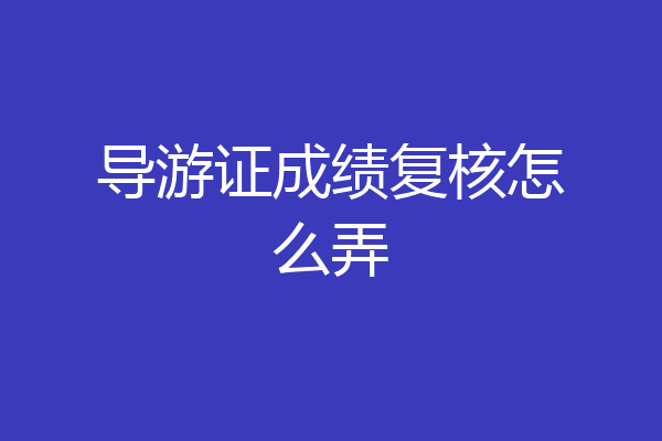 导游证成绩复核怎么弄