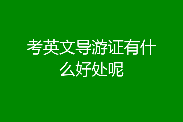 考英文导游证有什么好处呢