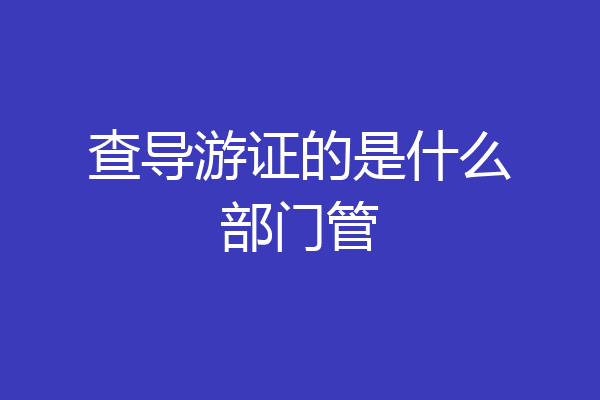 查导游证的是什么部门管