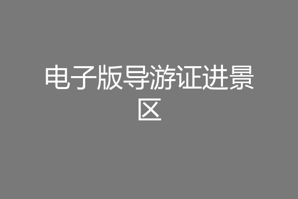 电子版导游证进景区