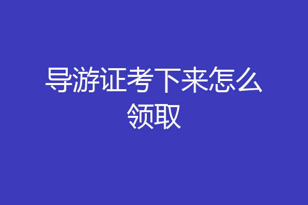 导游证考下来怎么领取