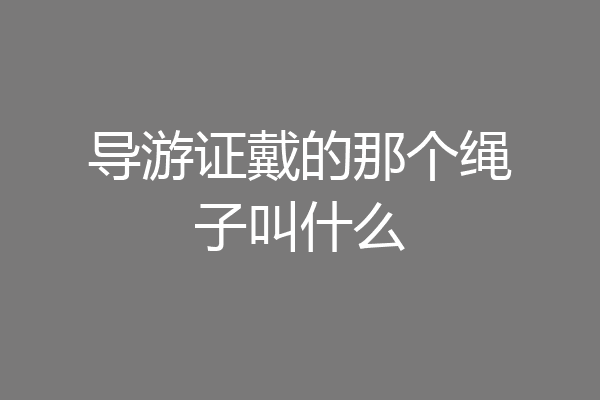 导游证戴的那个绳子叫什么