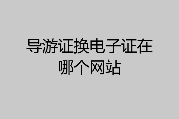 导游证换电子证在哪个网站