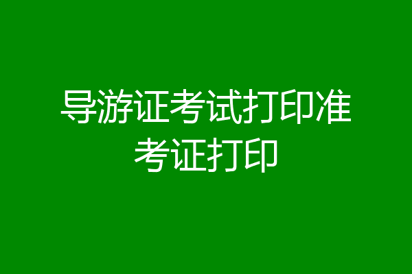 导游证考试打印准考证打印