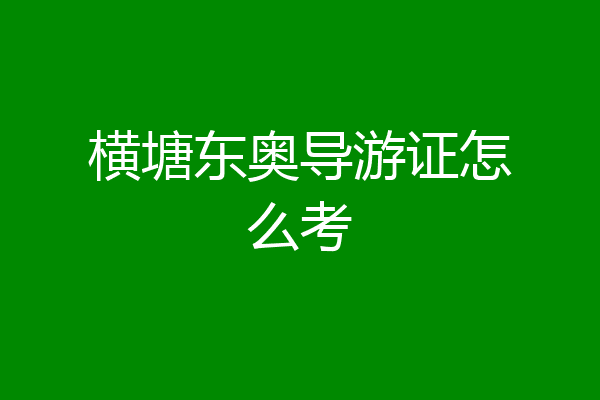 横塘东奥导游证怎么考